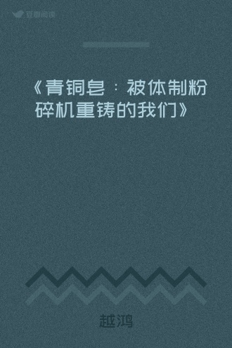 《青铜皂：被体制粉碎机重铸的我们》